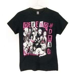 Defend Drag Queer 80s Inspired Punk Graphic Black Short Sleeve Shirt